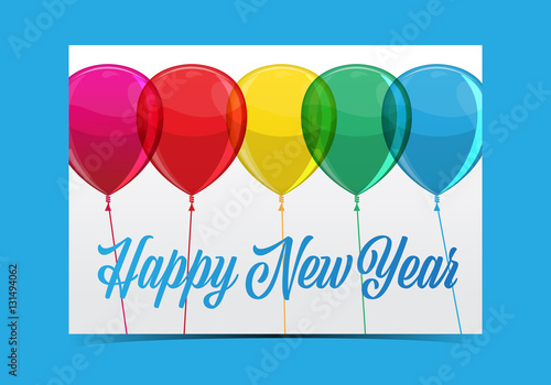 happy new year balloon card photo