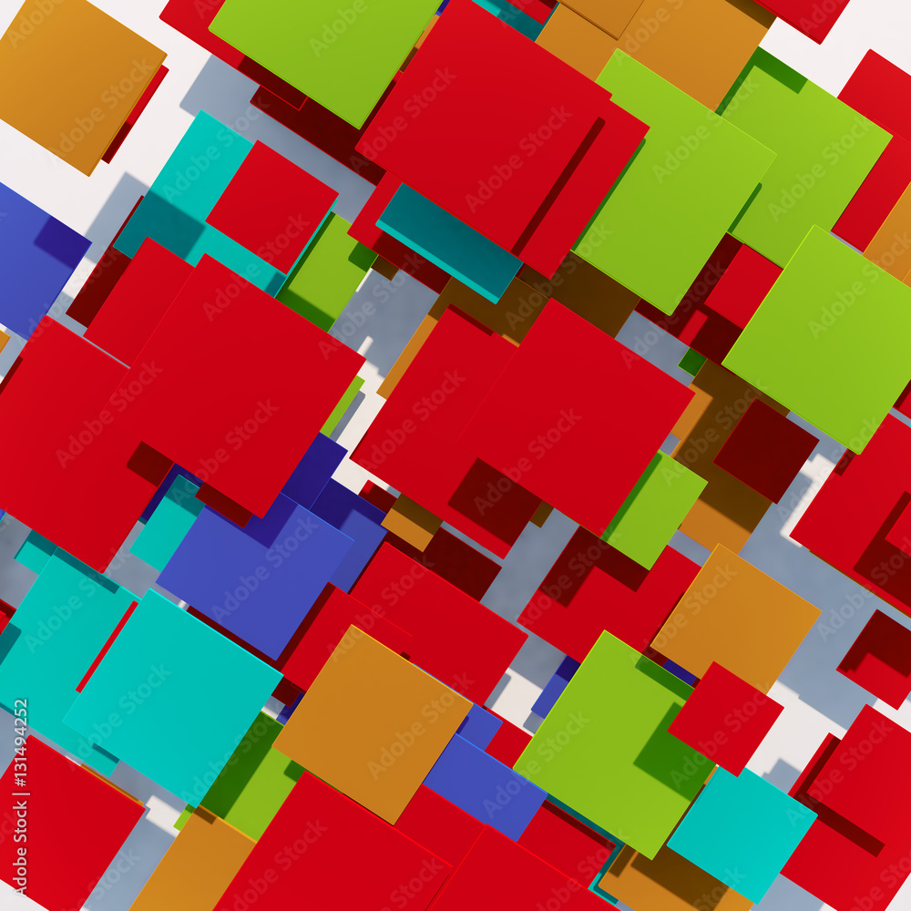 Abstract colorful squares 3D background. Abstract colorful squares 3D background.