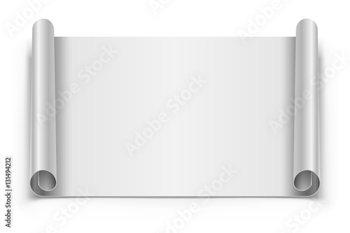 Unrolled map paper sheet vector template isolated on white backg