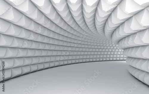 Obraz abstrakcyjny tunel z piramid, teksturowane ściany