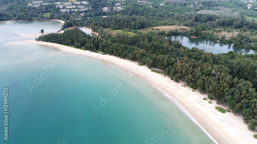 Aerial view of Layan beach in Phuket, Thailand