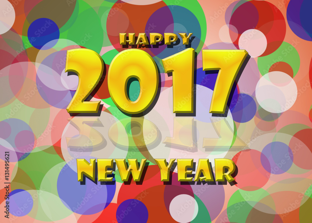 abstract colorful background Happy New Year 2017.