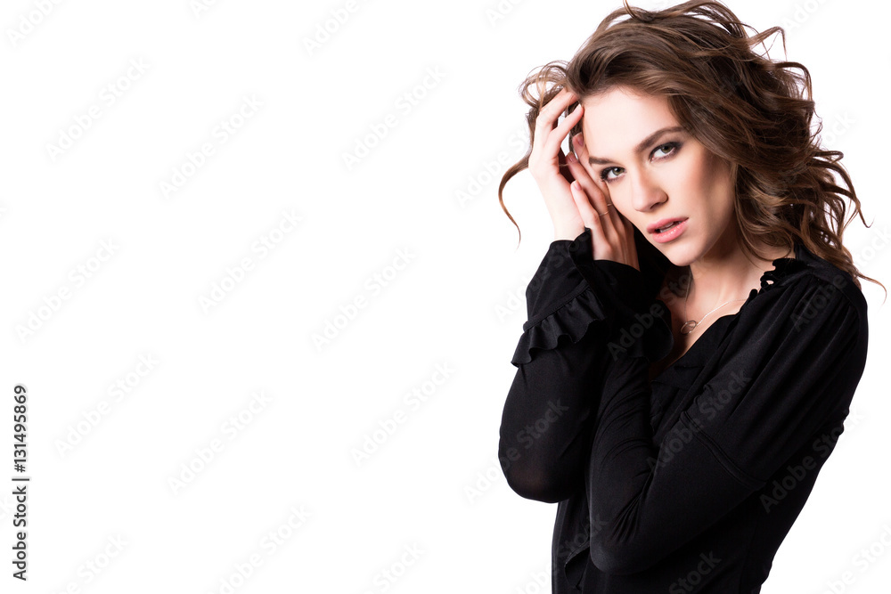 Beautiful model with curly hair. Beautiful model with curly hair.