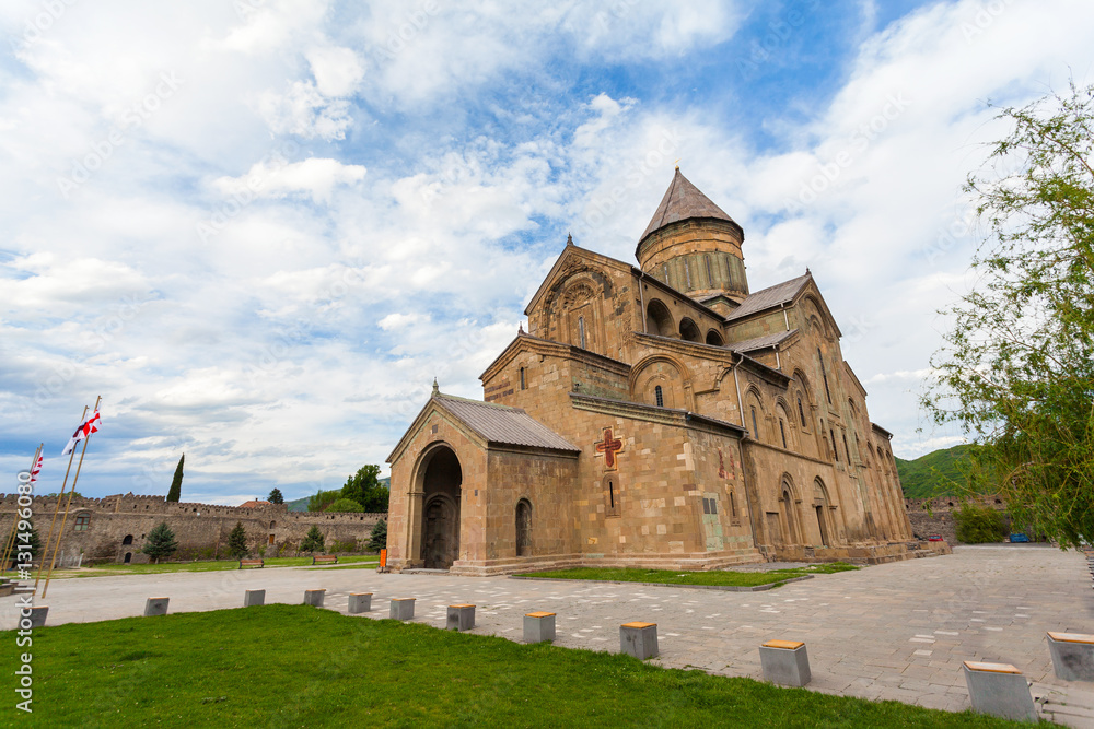 Fototapeta premium Svetitskhoveli Cathedral in Mtskheta on the Sunset, Georgia