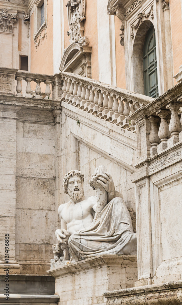 Sculpture at the walls of the Senate Palace. Capitol. Rome