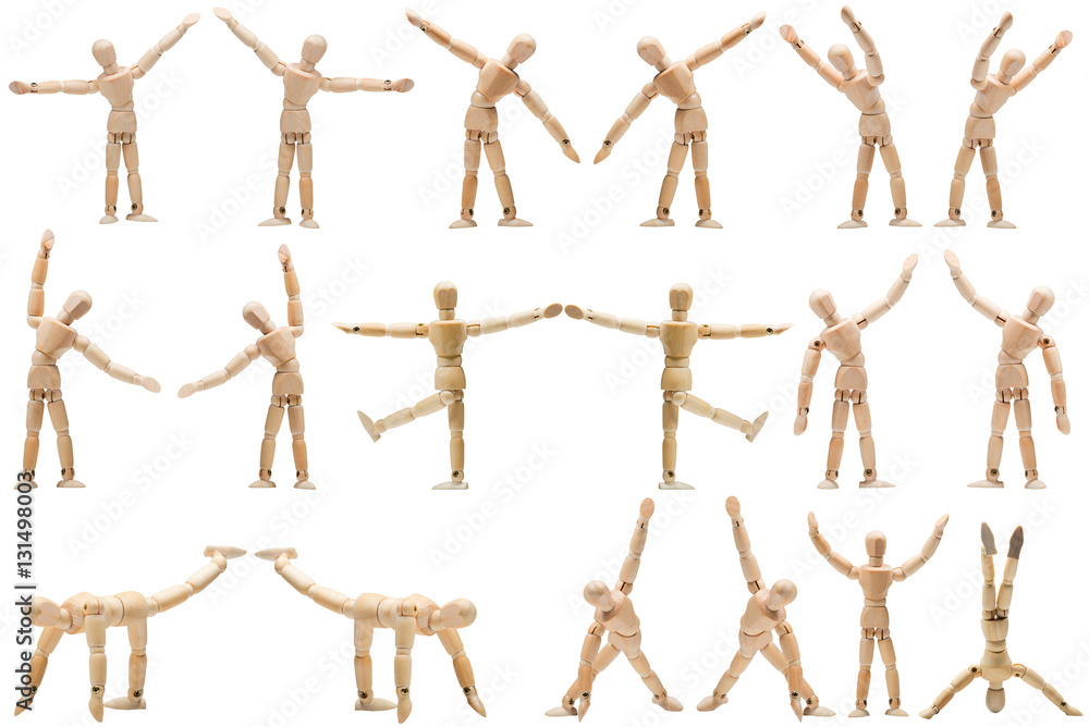 Standing Yoga Pose Wooden Artist Figure Mannequin - Stock Illustration  [44388741] - PIXTA