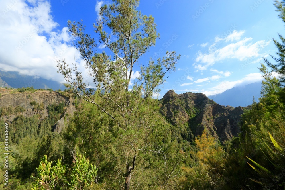 landscape of the Circus of Cilaos on the Reunion Island, France, october 2016
