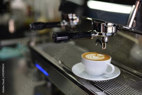 coffee latte art  in coffee shop