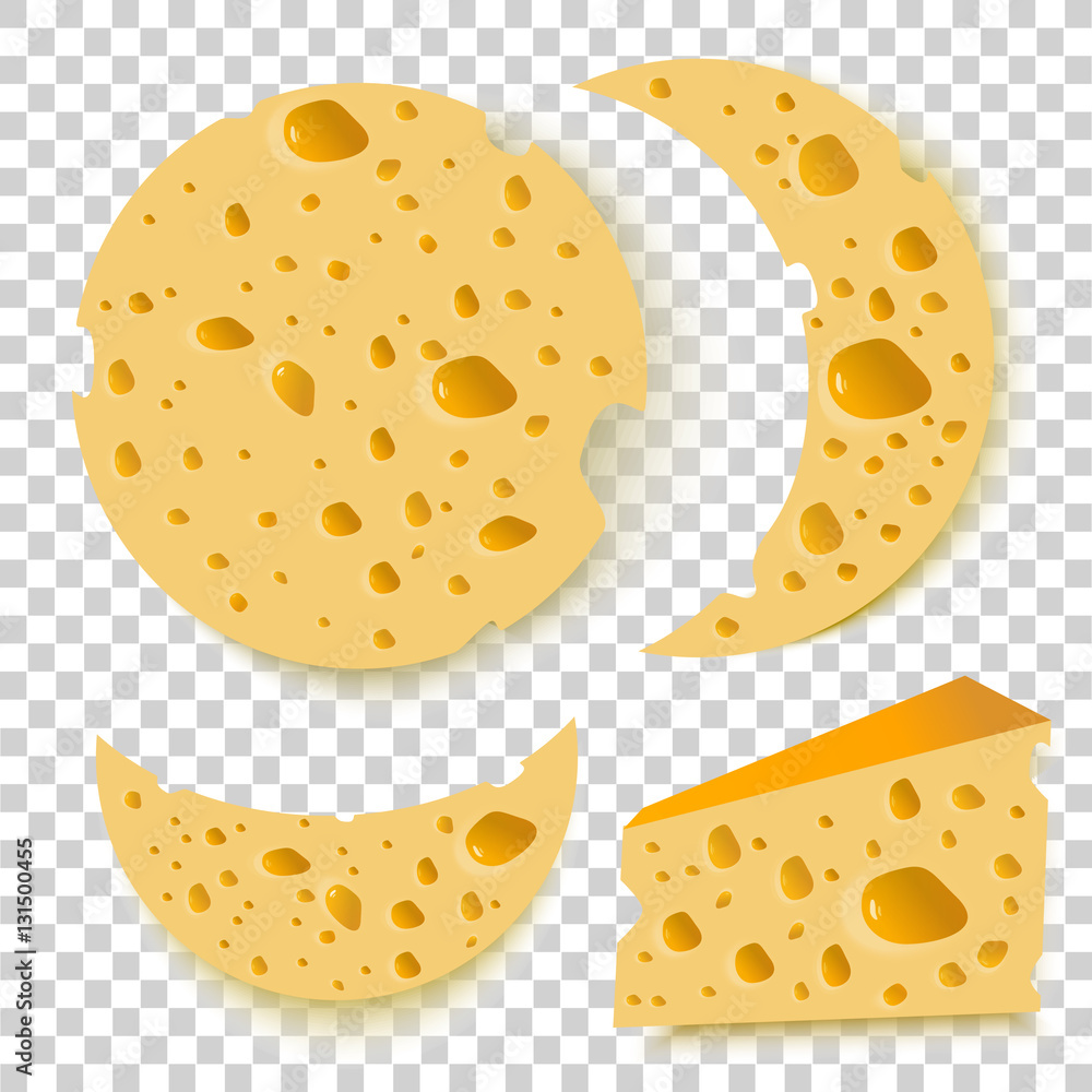 set of cheese on transparent background. vector set of cheese on transparent background. vector