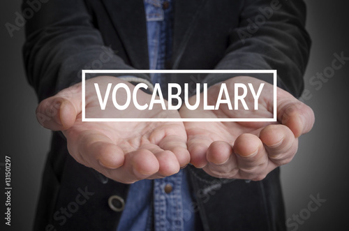 Teacher presenting vocabulary workshops. Education concept. photo