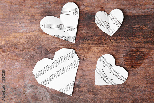 Paper hearts with music not...