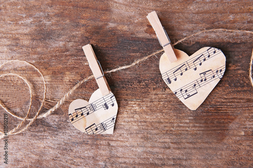 Paper hearts with music not...