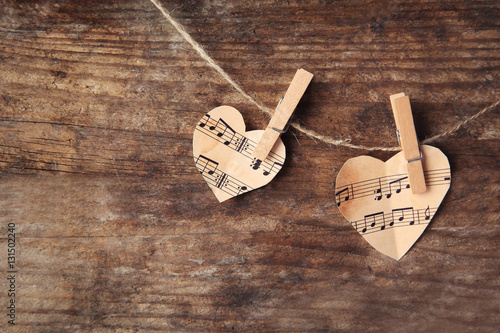 Paper hearts with music not...
