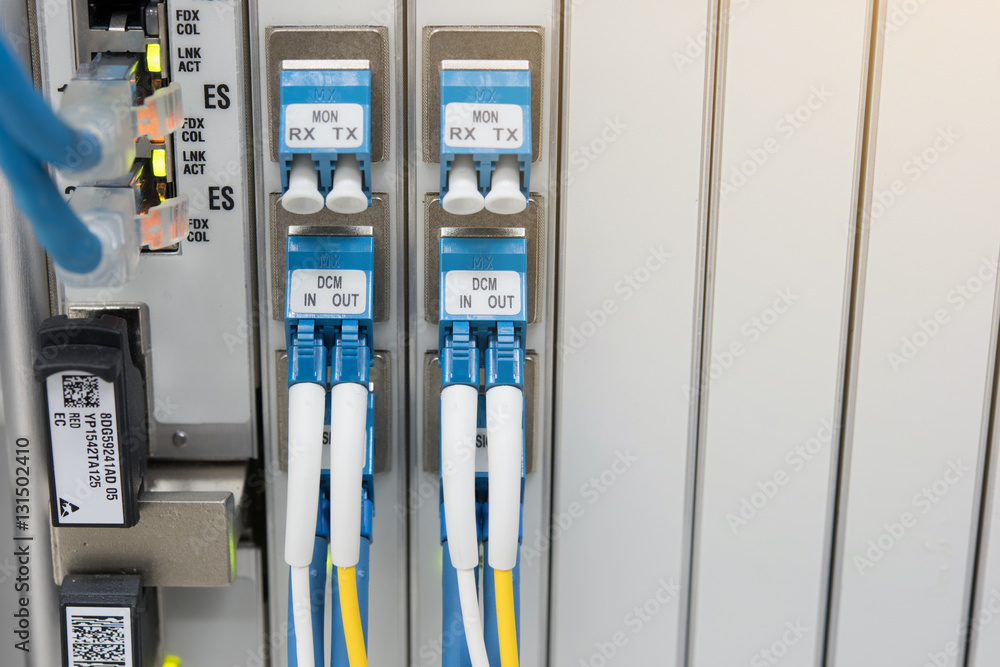 optic fiber connected to switch. optic fiber connected to switch.