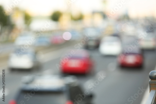 Blurred view of road with cars © Africa Studio