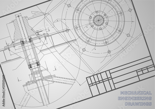 Mechanical engineering drawings. Vector background. Frame. Corporate Identity
