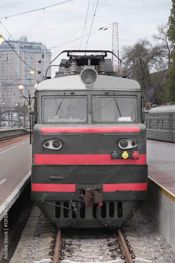 Naklejka premium Train on railway track
