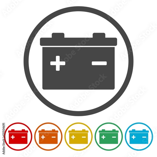 Car battery Icons set 