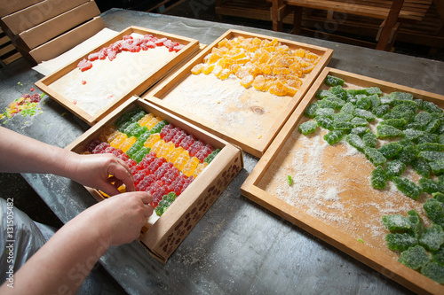 Marmalade production at the factory