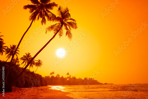 Sunset on tropical beach