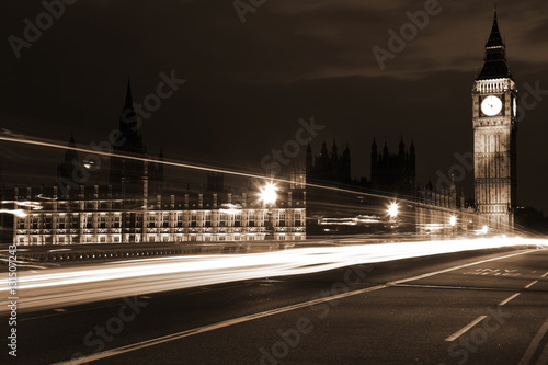 Famous and Beautiful night view to Big Ben and Houses of Parliam