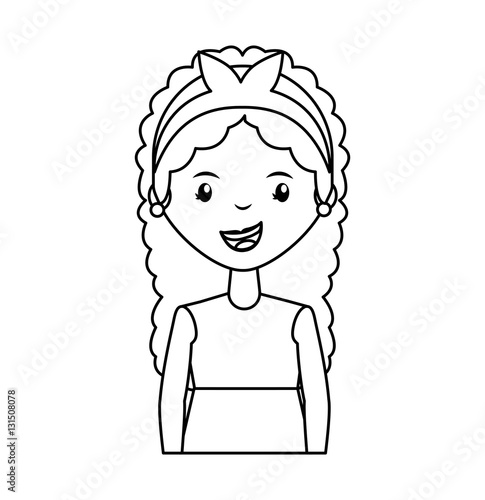 young woman avatar character vector illustration design