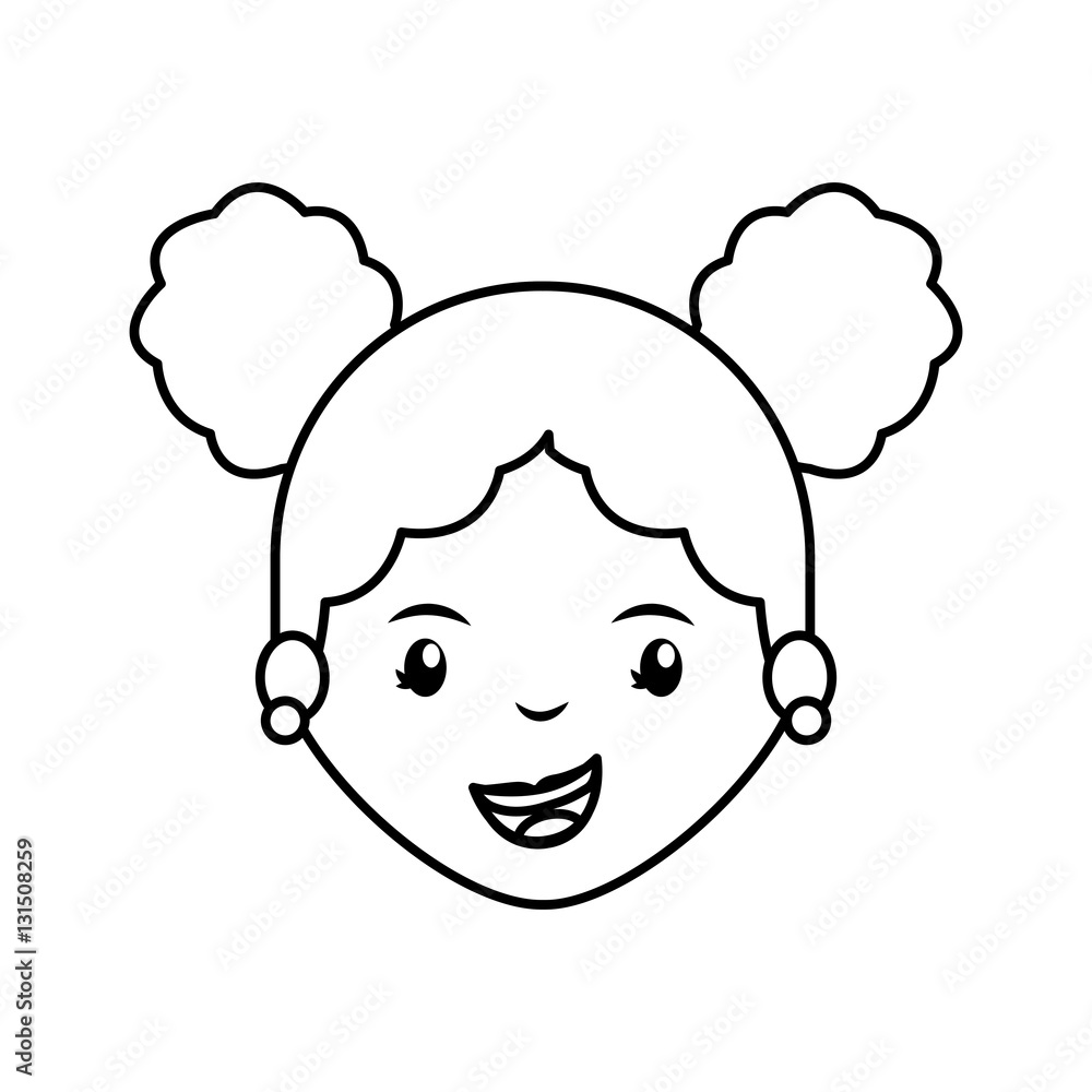 cute girl character icon vector illustration design