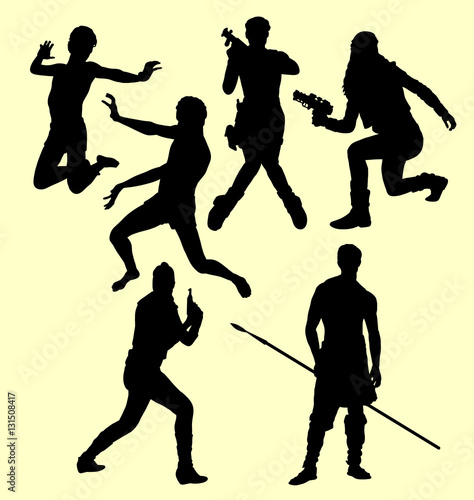 People action silhouette. Good use for symbol, logo, web icon, mascot, sign, sticker, or any design you want