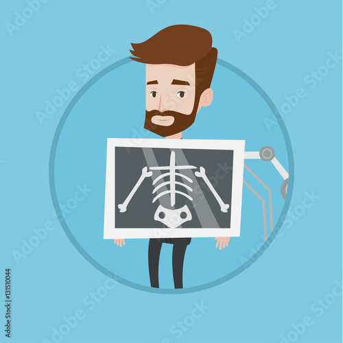 Patient during x ray procedure vector illustration