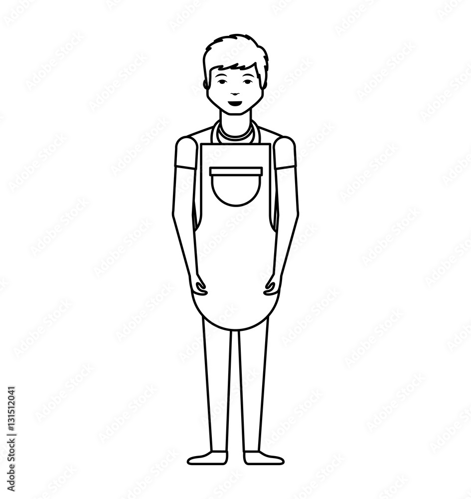 man with apron character vector illustration design man with apron character vector illustration design