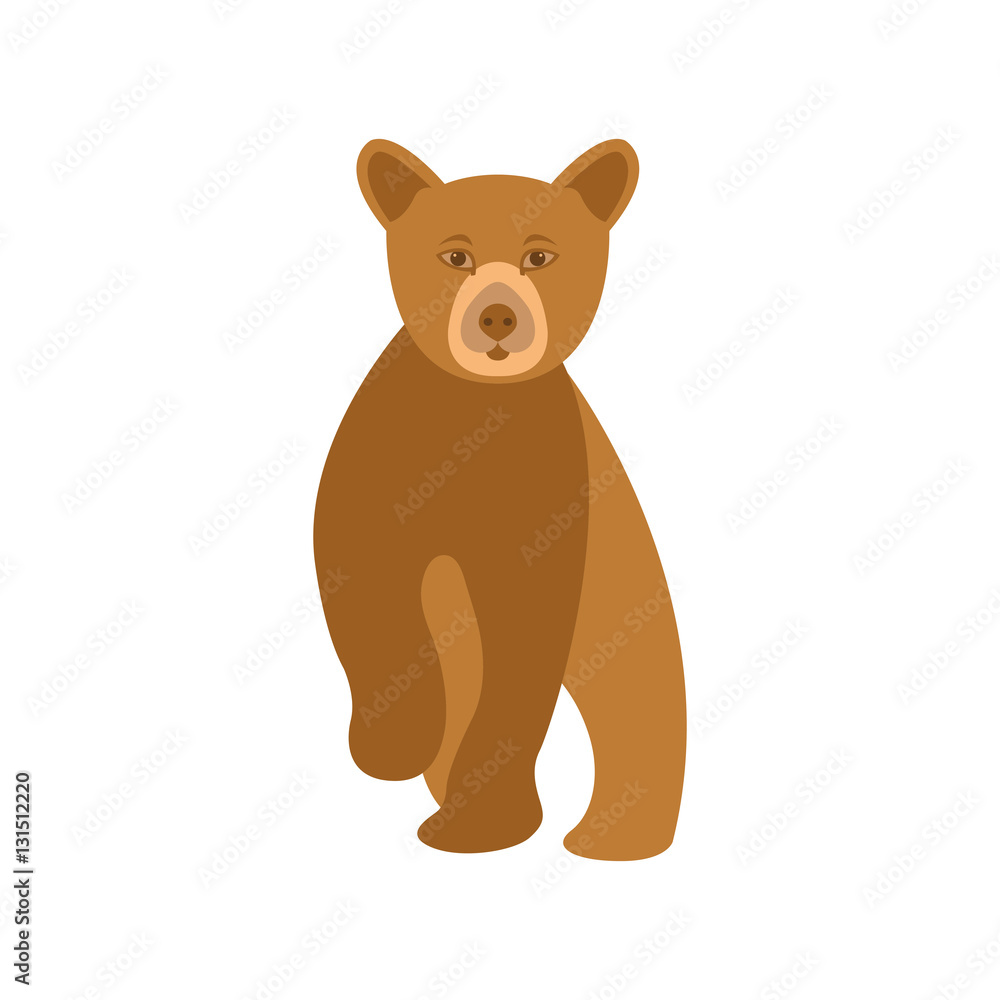 Fototapeta premium grizzly bear vector illustration style Flat