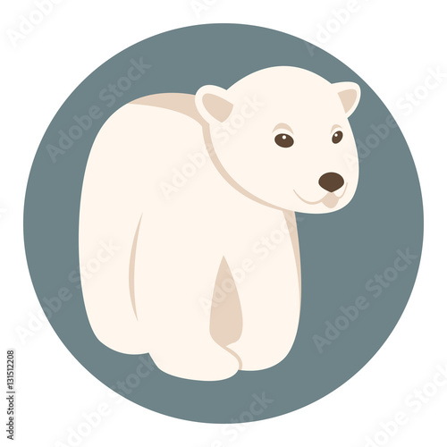 Polar Bear  vector illustration style  Flat