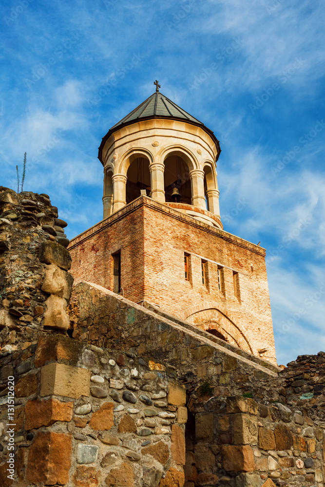 Fort and wall of Svetitskhoveli Orthodox Cathedral in Mtskheta, Georgia