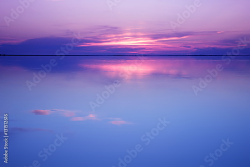 Tranquil scenery in blue and pink colors