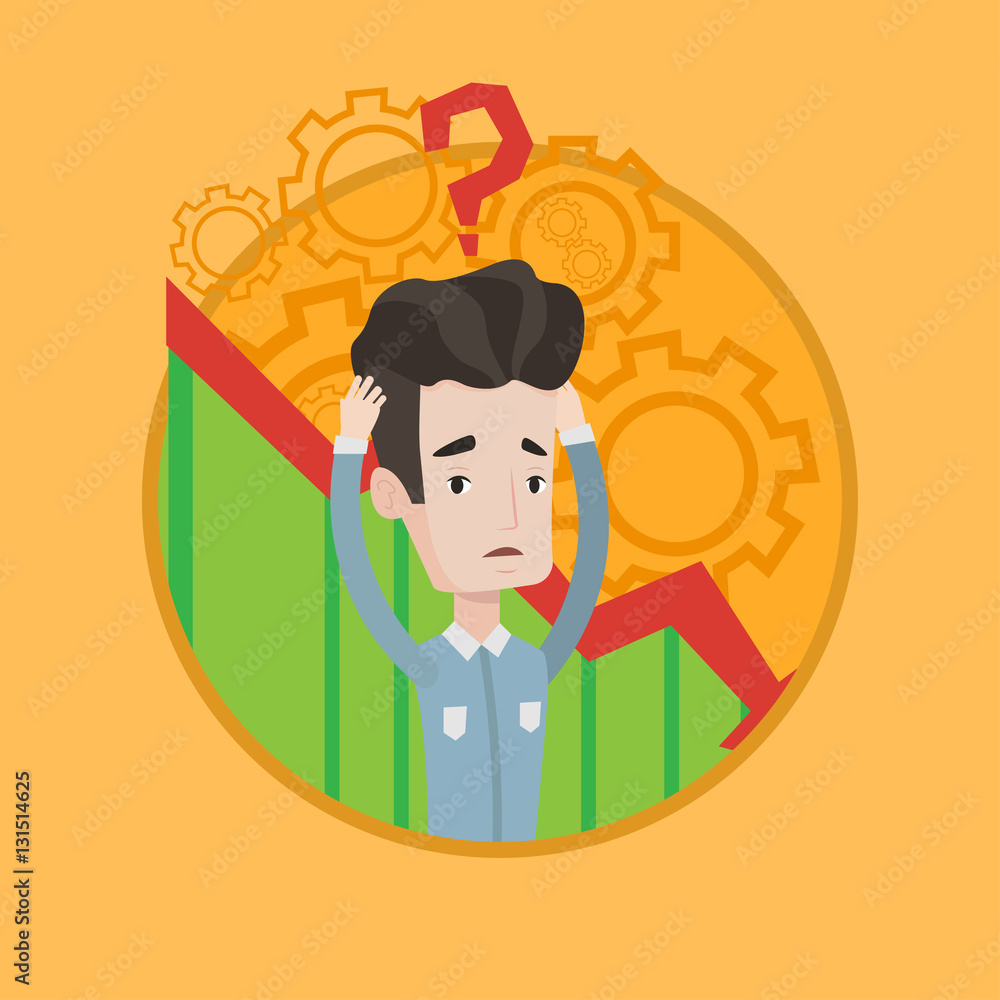 Bankrupt clutching his head vector illustration. Bankrupt clutching his head vector illustration.