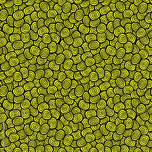 Simple doodle green pattern. Abstract seamless background. Nature wallpaper. Vector illustration.