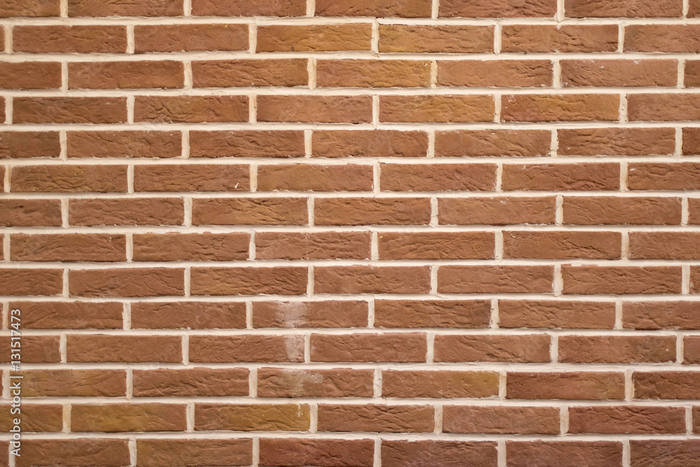 Obraz premium High resolution texture of a red brick wall. Laying horizontal t