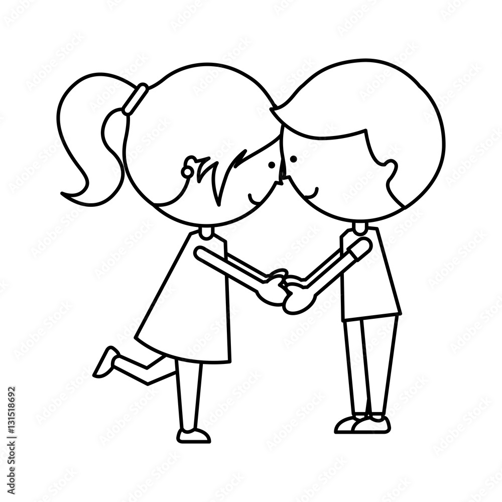cute little couple characters vector illustration design cute little couple characters vector illustration design