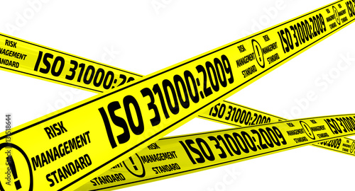 ISO 31000:2009. Yellow warning tapes