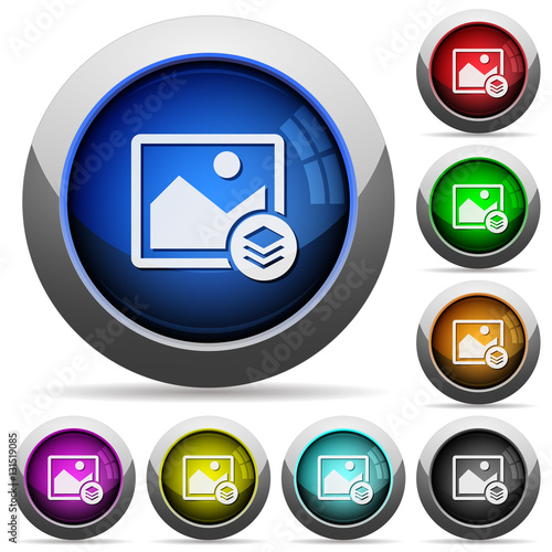 Image layers round glossy buttons