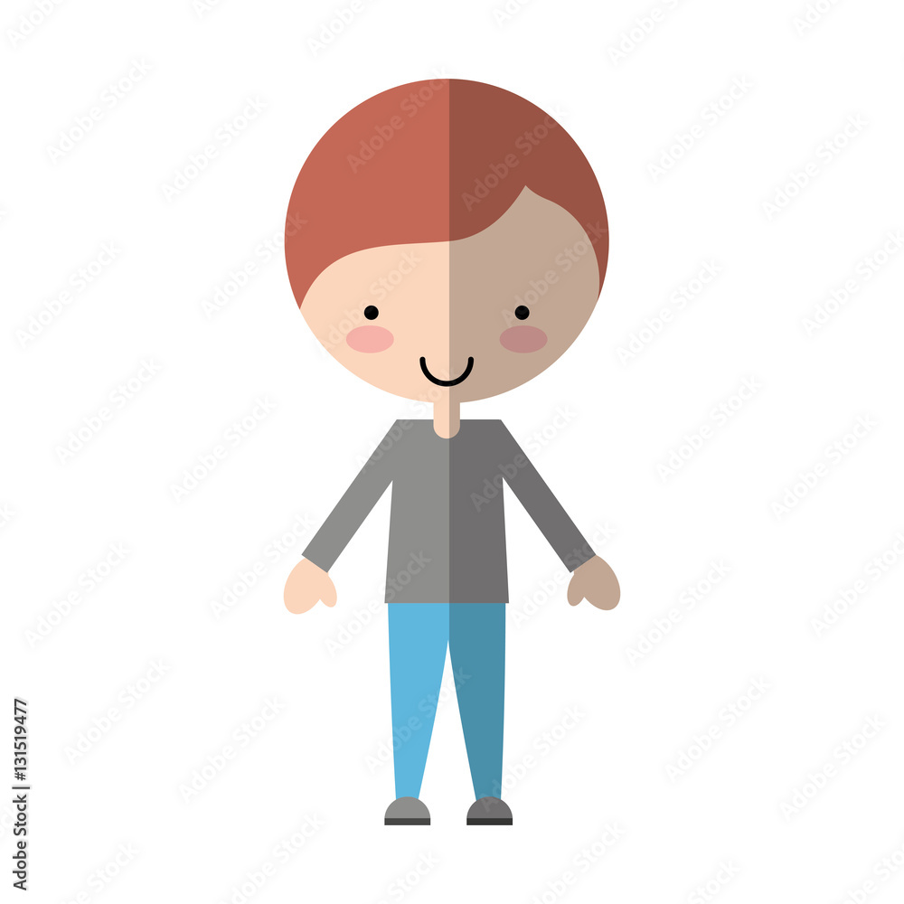 cute little man character vector illustration design