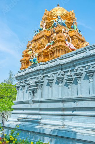 The golden dome of Hindu Temple photo