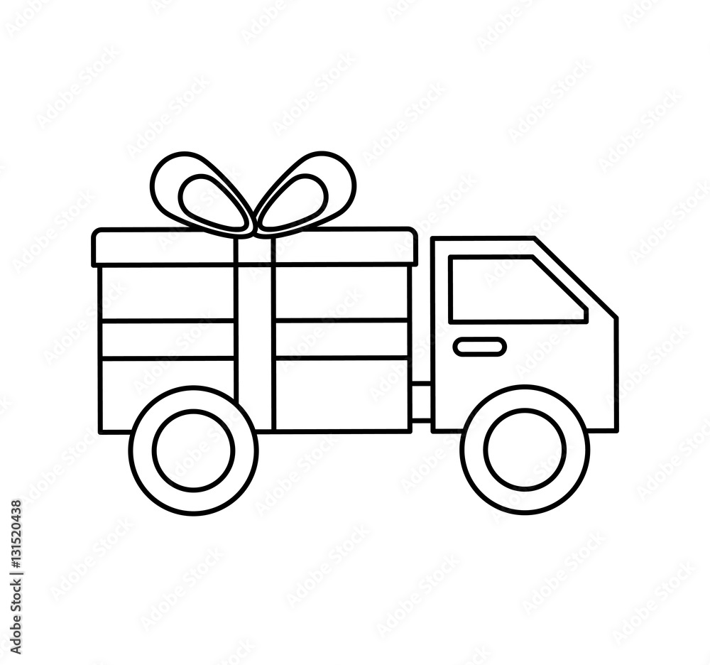 truck with gift isolated icon vector illustration design truck with gift isolated icon vector illustration design