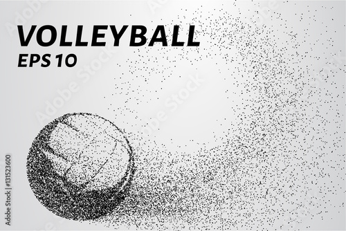 A volley of particles. Volleyball consists of small circles. Vector illustration