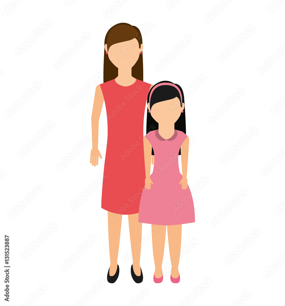 mother with daughter isolated icon vector illustration design mother with daughter isolated icon vector illustration design