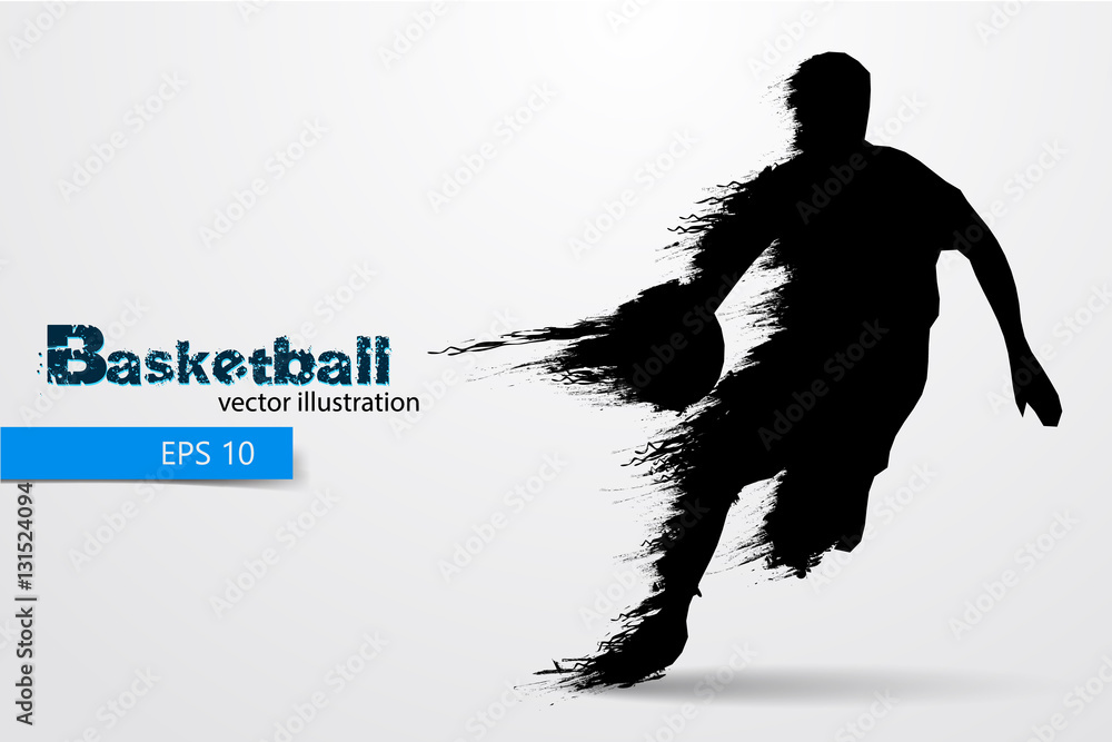 Naklejka premium Silhouette of a basketball player. Vector illustration