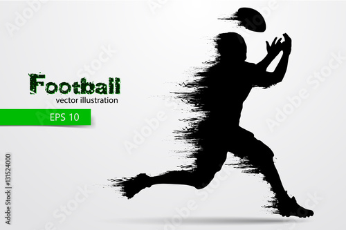 silhouette of a football player. Rugby. American footballer. Vector illustration