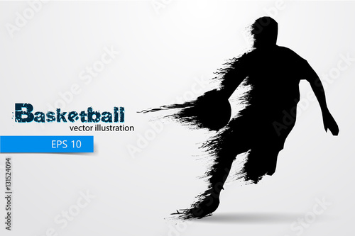 Silhouette of a basketball player. Vector illustration