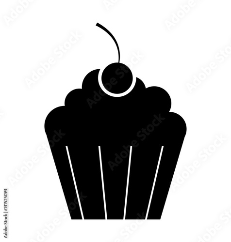 sweet and delicious cupcake icon vector illustration design