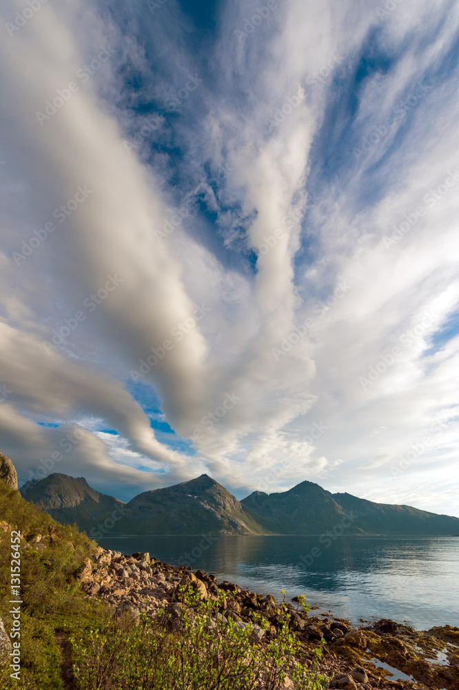 Coast of the Norwegian Sea.Rekvika.Troms. Coast of the Norwegian Sea.Rekvika.Troms.